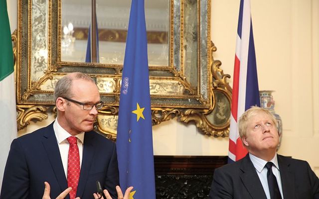 Simon Coveney and Boris Johnson in Dublin. 