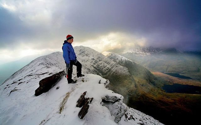 Taking in Ireland\'s winter beauty at the top of Carrauntoohil in Co. Kerry 