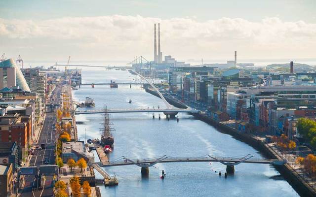 Dublin city skyline.