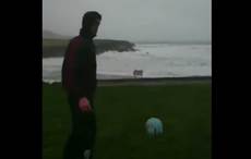 Incredible video shows football as boomerang during Irish storm 