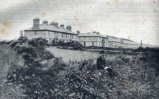 An old photo of the Cable House, on Valentia Island, off County Kerry. 