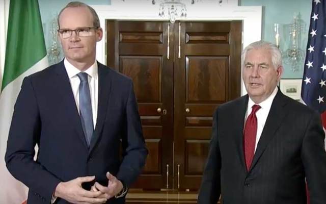 Irish Foreign Affairs Minister Simon Coveney and Secretary of State Rex Tillerson.
