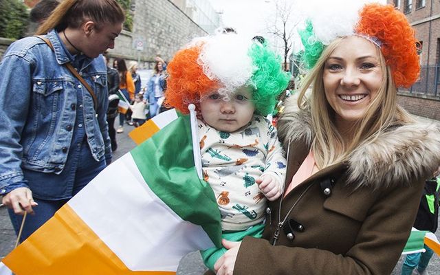 Members of the Irish public celebrating St. Patrick\'s Day.