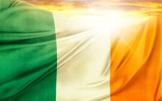 Irish flag waving in the sunshine
