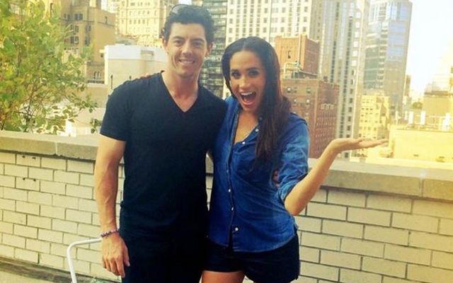 Rory McIlroy and Meghan Markle taking part in the Ice Bucket Challenge in ALS.