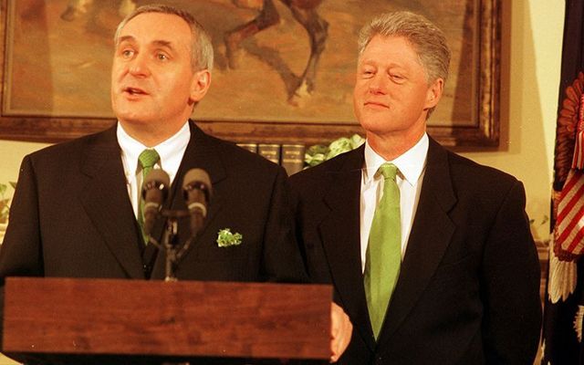 Former Taoiseach (Prime Minister) Bertie Ahern and former US president Bill Clinton.