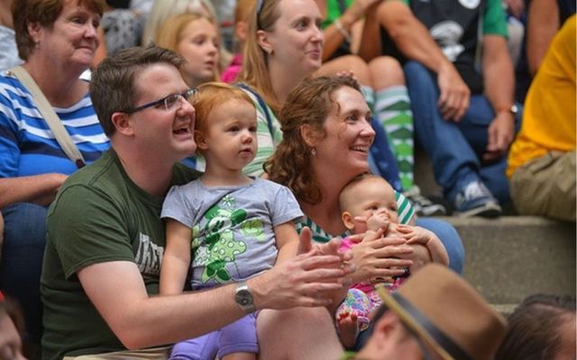 A family at the Milwaukee Irish Fest.