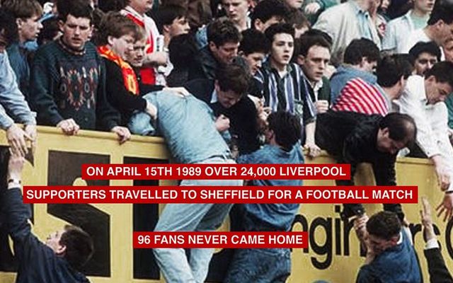 The Hillsborough disaster in 1989.