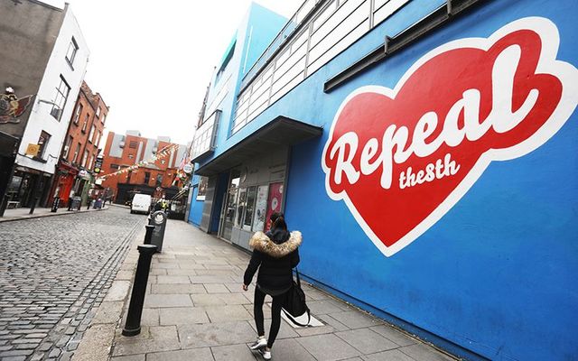 \"Repeal the 8th\" mural painted by Maser, on the Project Theater, in Temple Bar - It\'s since been painted over due to complaints.
