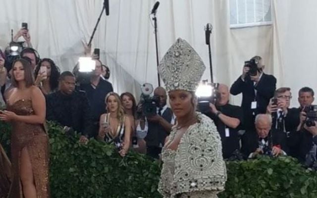 Rihanna at the \"Heavenly Bodies\" themed Met Gala. 