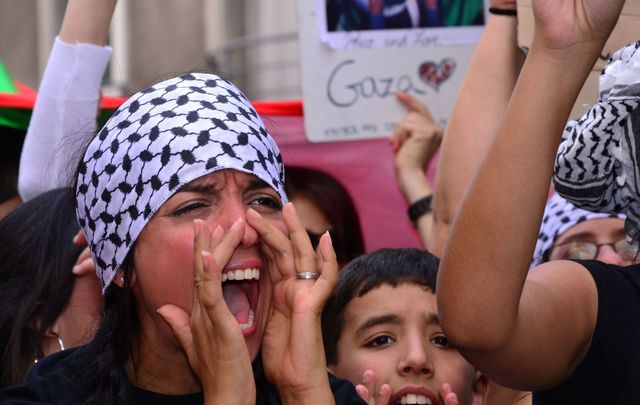 Protests against violence in Gaza.