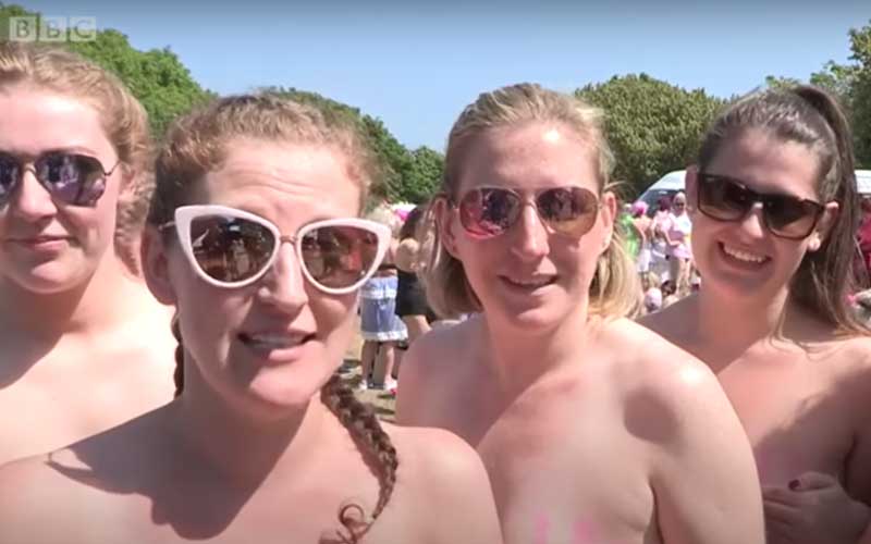 2,500 skinny-dipping Irish women set Guinness World Record to help cancer charity