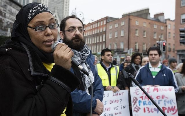 A Direct Provision protest, held in Dublin, in 2017.