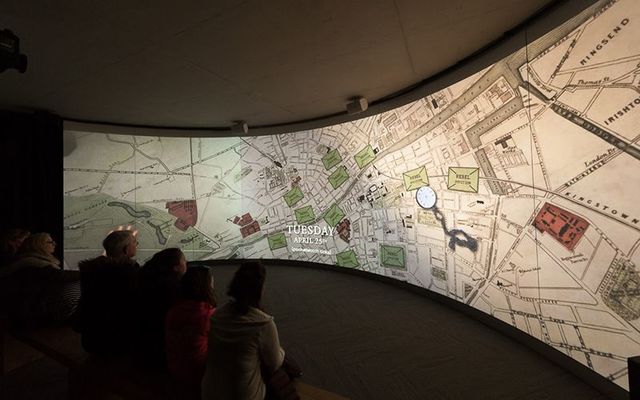 Interactive digital displays at the GPO Witness History museum, on O\'Connell Street.