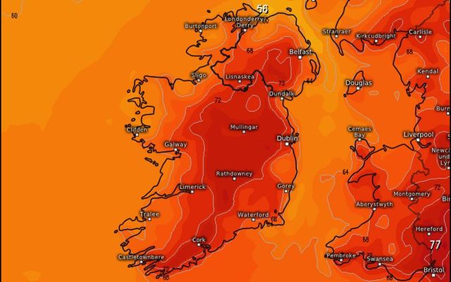HOT! Irish temperature next week are going to break records.