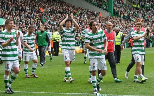 Players of Celtic F.C. on the final day of the 2010/11 season