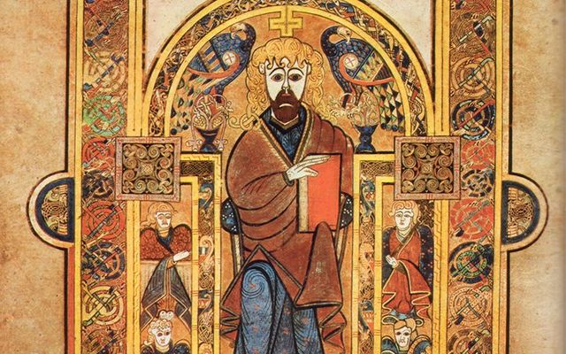 Image from the Book of Kells, \"Christ Enthroned\".