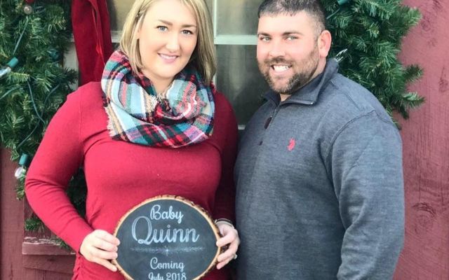 Kevin Quinn and his wife Kara announcing their pregnancy. 