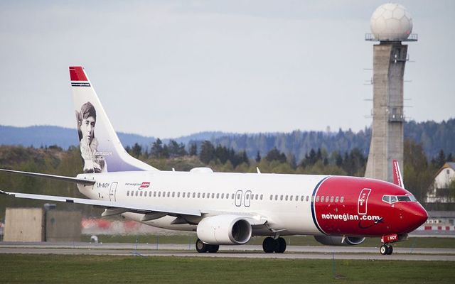Picture taken on May 2, 2014, shows a Boeing 737-33S operated by Norwegian Air Shuttle on the tarmac at the Oslo Airport Gardemoen. 