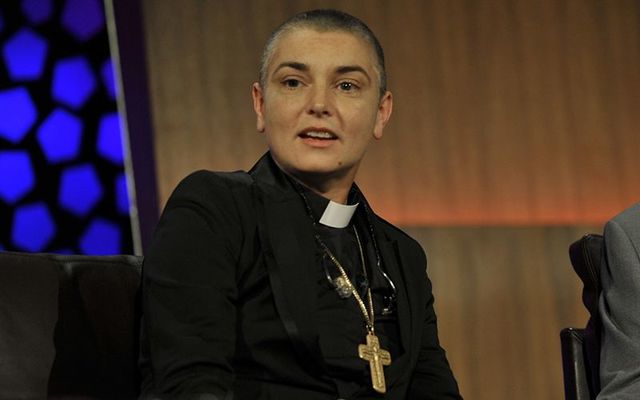 Sinead O\'Connor dressed as a priest on the 50th anniversary of RTE\'s Late Late Show.