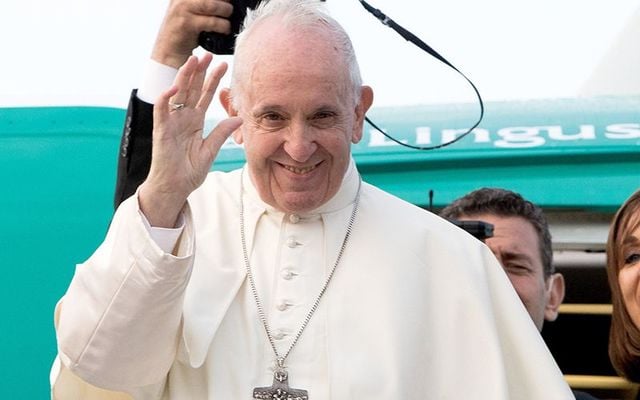 Pope Francis says goodbye to Ireland, boarding an Aer Lingus flight, after his two-day trip.