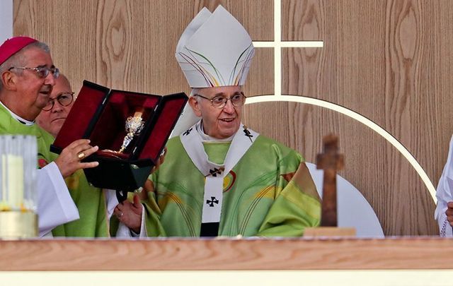 Pope Francis saying Mass at the Phoenix Park, in August 2018.