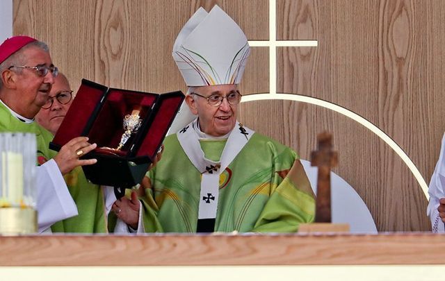 Pope Francis saying Mass at the Phoenix Park, in August 2018.