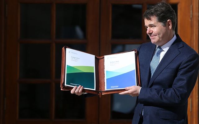 Finance Minister Paschal Donohoe with the Irish budget on Tuesday.