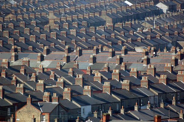 The rooftops of Stoneybatter, in Dublin\'s north city.