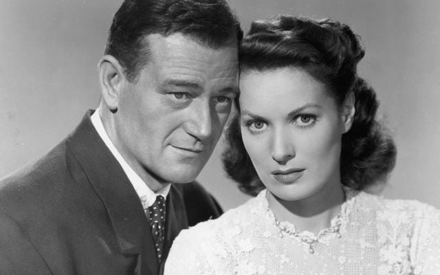 John Wayne and Maureen O\'Hara famously starred together in the beloved film \"The Quiet Man.\"