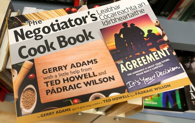 Gerry Adams and Sinn Fein launch The Negotiators Cookbook