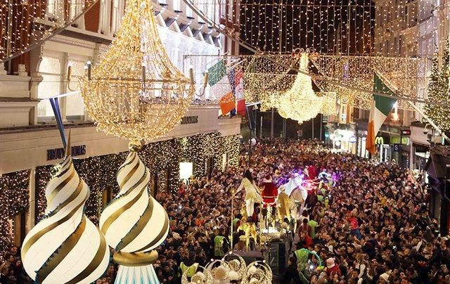 The Parade of Lights on Grafton Street, in Dublin, at Christmas. 