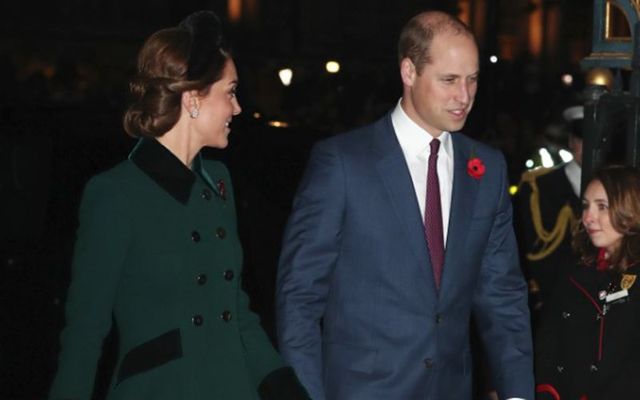 Prince William and Kate attending the remembrance service for Armistice Day, at Westminster, London.