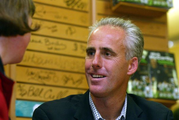 Former Ireland player and manager Mick McCarthy photographed in 2002 signing his book at Easons.