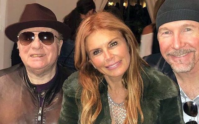 Van Morrison, Roma Downey and The Edge at a fundraiser for the victims of the Malibu fires. 