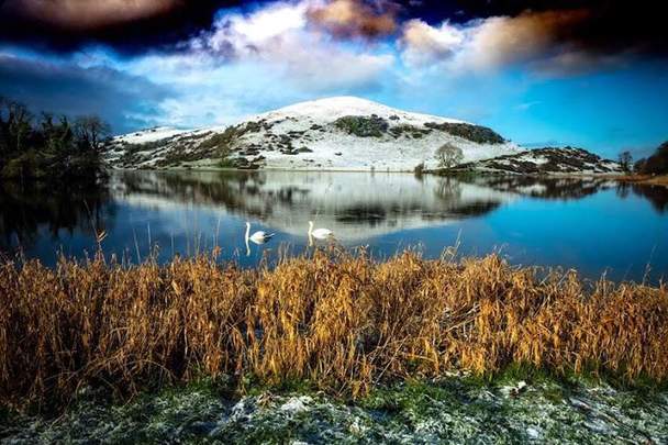 Incredible winter light at Lough Gur, in County Limerick.