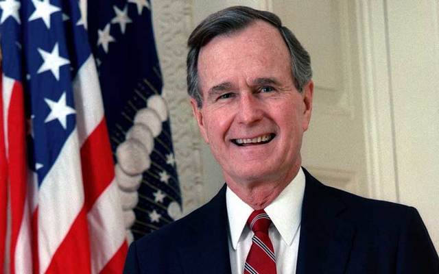 1989 official portrait of George H. W. Bush, former President of the United States of America.\n\n