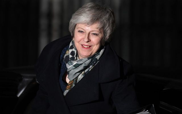 British Prime Minister Theresa May returns to Downing Street after the Confidence Vote in her leadership on December 12, 2018 in London, England. 