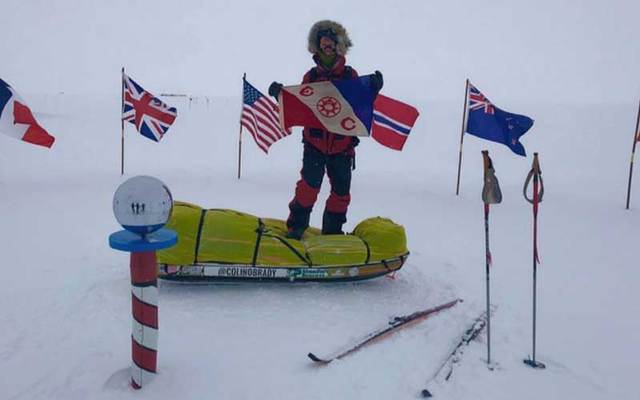 Colin O\'Brady at the South Pole.