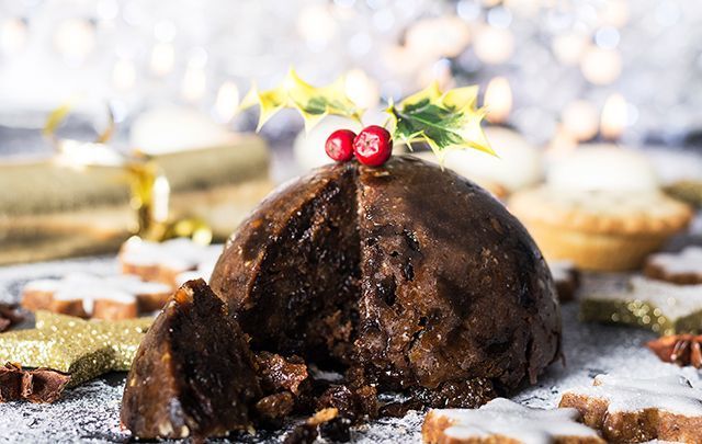 A Christmas plum pudding