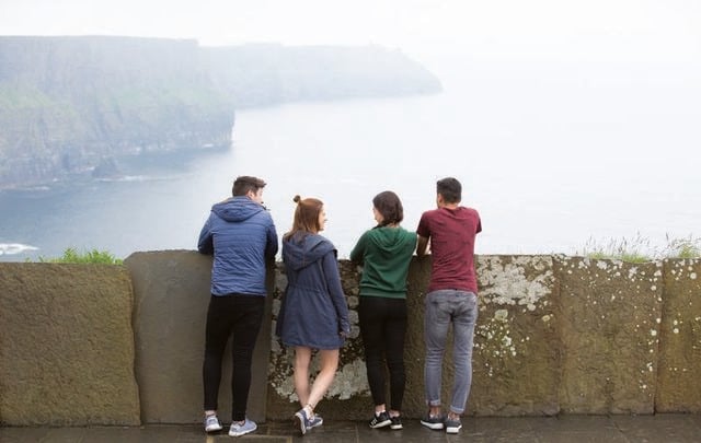 Visitors at the Cliffs of Moher