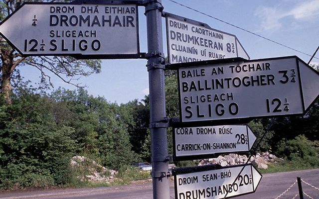A road sign in County Sligo: Think about it how many places with \"bally\" in the name in Ireland can you think of? A LOT!