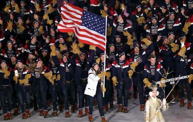 Team USA entering the 2018 Winter Olympics. 