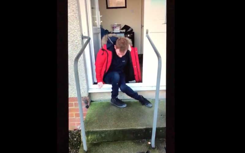 Disgraceful footage shows disabled Irishman without ramp at home having to crawl out of his house