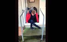 Disgraceful footage shows disabled Irishman without ramp at home having to crawl out of his house