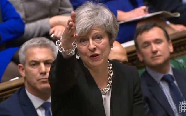 British Prime Minister Theresa May speaking in the House of Commons.