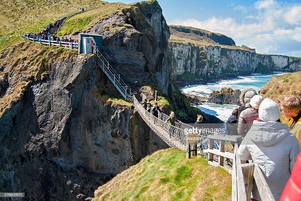 Carrick-a-Rede Rope Bridge, a popular tourist destination in Northern Ireland.