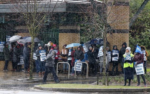 Nurses on strike in Dublin.