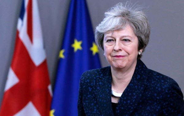 UK Prime Minister Theresa May in Brussels on February 7