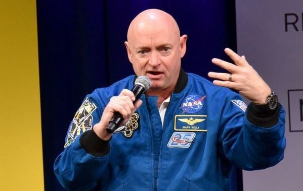Astronaut Mark Kelly speaks onstage during MTV\'s 2017 College Signing Day With Michelle Obama at The Public Theater on May 5, 2017, in New York City. 